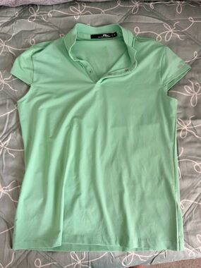 Ralph Lauren Mint Green Ribbed Short Sleeve Tee with Shoulder Buttons